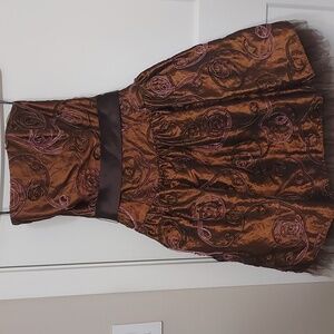 Strapless Bronze Prom Dress